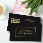 Modern stijlvol zwart goud QR code professional Visitekaartje<br><div class="desc">Modern chique professionele goud en zwart,  QR-code,  visitekaartjes. U kunt de tekst eenvoudig wijzigen. Als je hulp nodig hebt,  neem dan contact met mij op.</div>