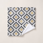 Modern stijlvol zwart grijs goud geometrisch ontwe bad handdoek (Wasdoekje)