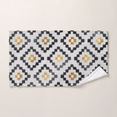 Modern stijlvol zwart grijs goud geometrisch ontwe bad handdoek (Handdoek)