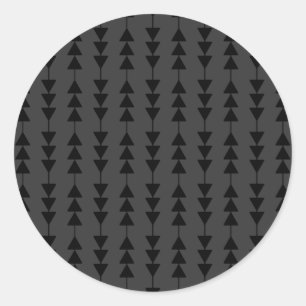 Modern & Stijlvol Zwart Hangende Driehoeken op Smo Ronde Sticker