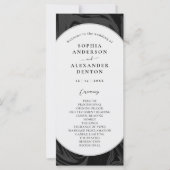 Modern stijlvol zwart marmer bruiloft programma (Voorkant)