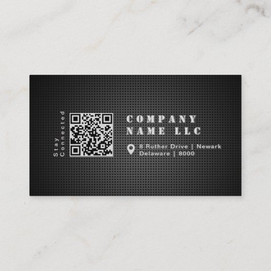 Modern Stijlvol Zwart Metaal Bold Stencil Mannelij Visitekaartje (Achterkant)