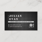 Modern Stijlvol Zwart Metaal Bold Stencil Mannelij Visitekaartje (Voorkant)