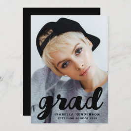 Modern Stijlvol zwart-Script-fotoAfstuderen Aankondiging