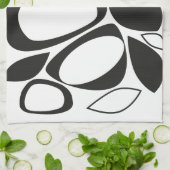 Modern stijlvol zwart wit Abstract patroon Theedoek (Gevouwen)