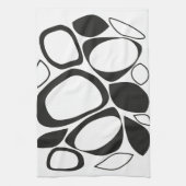 Modern stijlvol zwart wit Abstract patroon Theedoek (Verticaal)