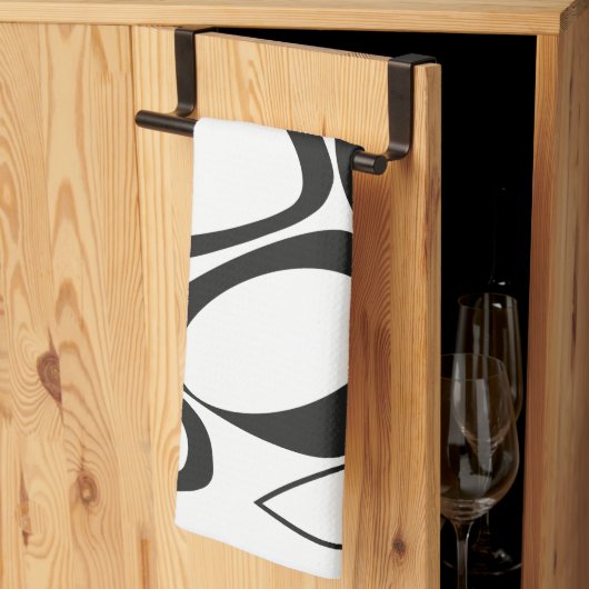 Modern stijlvol zwart wit Abstract patroon Theedoek (Derde Gevouwen)