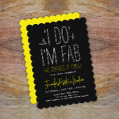 Modern Stijlvol Zwart Wit Geel Scheidingsfeest Kaart