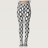 Modern stijlvol zwart wit geometrisch patroon leggings (Voorkant)