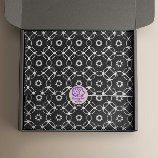 Modern stijlvol zwart-wit geometrisch patroon tissuepapier