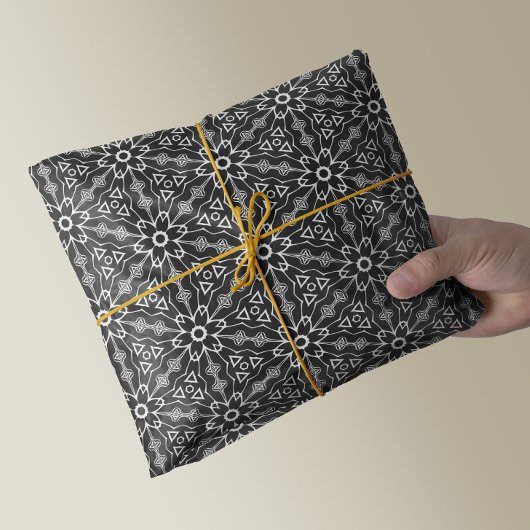 Modern stijlvol zwart-wit geometrisch patroon tissuepapier