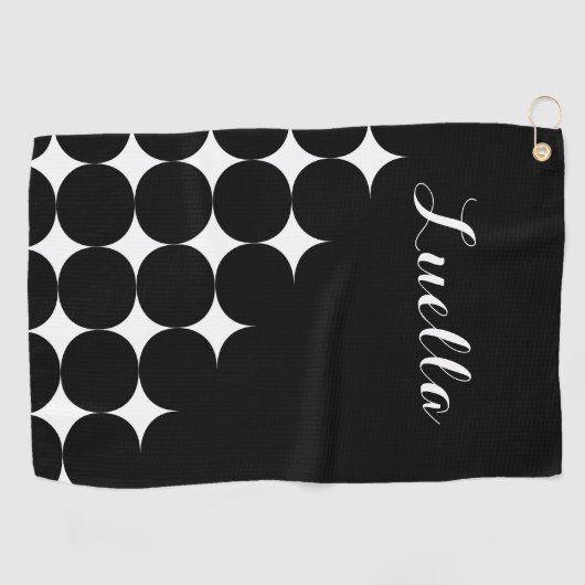 Modern Stijlvol  Zwart & Wit Golfhanddoek (Horizontaal)