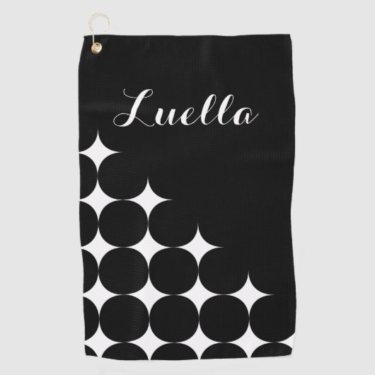 Modern Stijlvol  Zwart & Wit Golfhanddoek (Voorkant)