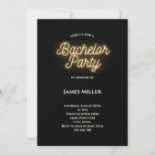 Modern stijlvol zwart wit goud vrijgezellenfeest kaart (Voorkant)