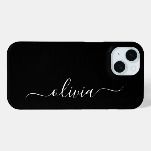 Modern Stijlvol zwart-wit monogram Case-Mate iPhone Case (Achterkant (horizontaal))