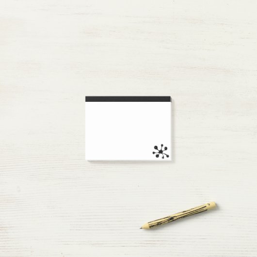 Modern stijlvol zwart-wit post-it® notes (Op bureau)