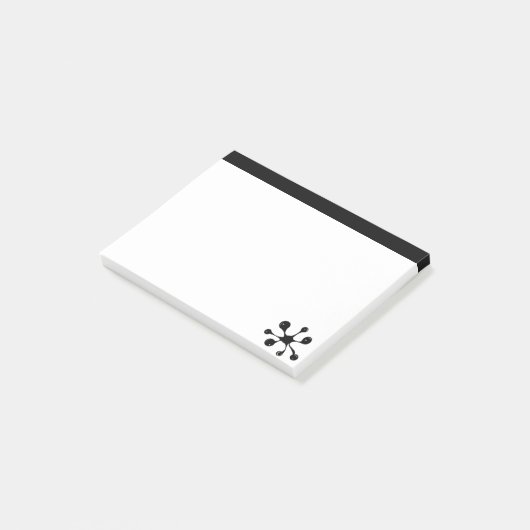 Modern stijlvol zwart-wit post-it® notes (Schuin)