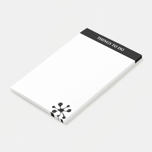 Modern stijlvol zwart-wit post-it® notes (Schuin)