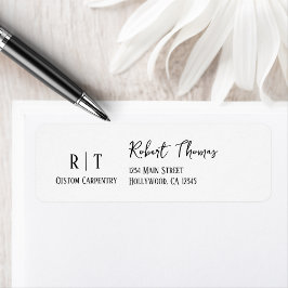 Modern Stijlvol Zwart Wit, Professioneel Bedrijf Etiket