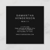 Modern stijlvol zwart-wit professioneel monogram vierkante visitekaartje (Achterkant)