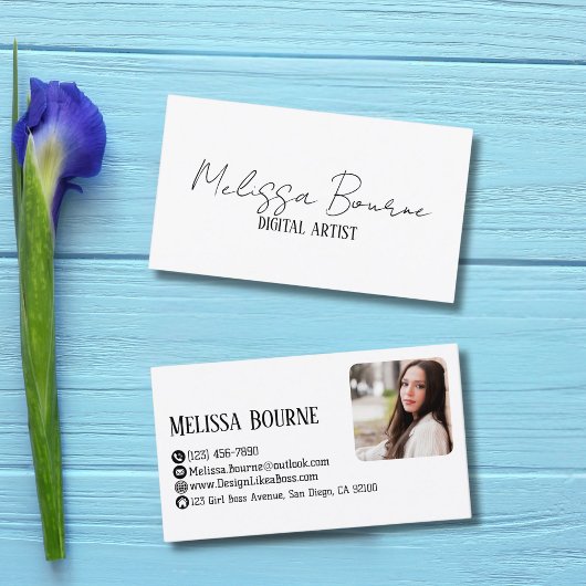 Modern stijlvol zwart wit, professionele foto visitekaartje