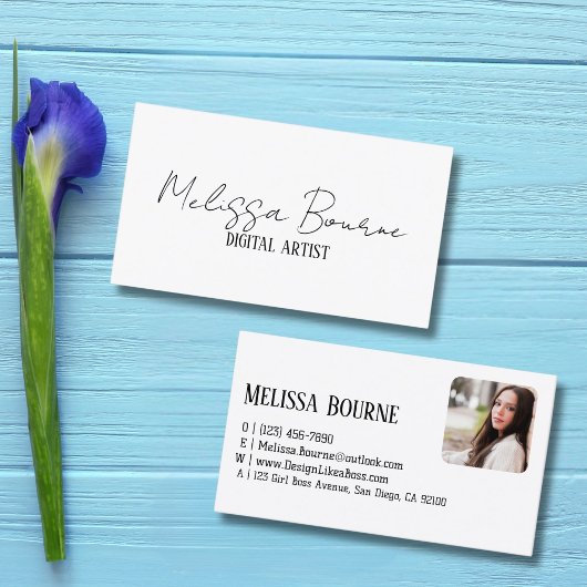 Modern stijlvol zwart wit, professionele foto visitekaartje