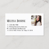 Modern stijlvol zwart wit, professionele foto visitekaartje (Achterkant)