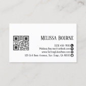 Modern stijlvol zwart wit, professionele QR-code Visitekaartje (Achterkant)