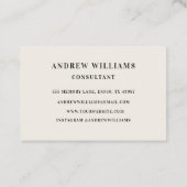 Modern stijlvol zwart-wit visitekaartje (Achterkant)