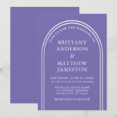 Modern stijlvolle arch Wedding Periwinkle Kaart (Voorkant / Achterkant)