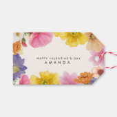 Modern Stijlvolle Bloemen Valentijns's Gift Label Cadeaulabel (Voorkant (Horizontaal))