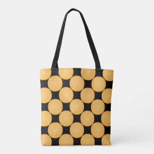 Modern stijlvolle gele pokadot tote bag