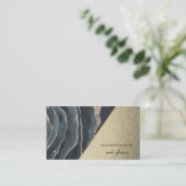 Modern stijlvolle gouden zwarte marmer, geometrisc visitekaartje (Staand voorkant)