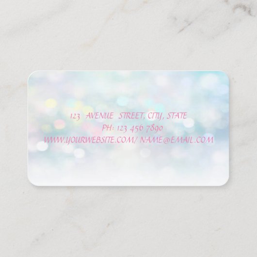 Modern stijlvolle, kleurrijke bokeh, lipstick visitekaartje (Achterkant)