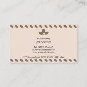 Modern stijlvolle Laurel leest op Beige Visitekaartje (Achterkant)