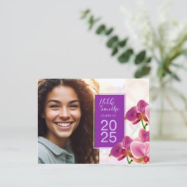 Modern Stijlvolle Orchideeën Afstuderen Uitnodigin Briefkaart