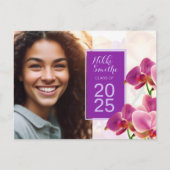Modern Stijlvolle Orchideeën Afstuderen Uitnodigin Briefkaart (Voorkant)