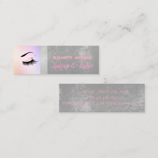 Modern Stijlvolle Professiona, Lashes Mini Visitekaartje (Voorkant / Achterkant)