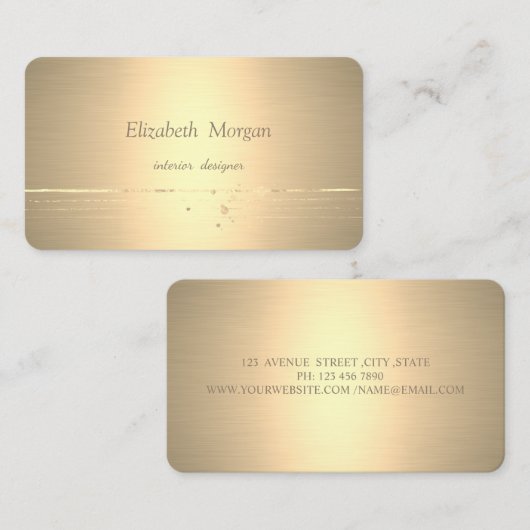 Modern stijlvolle professional, Gold Stripes Visitekaartje (Voorkant / Achterkant)