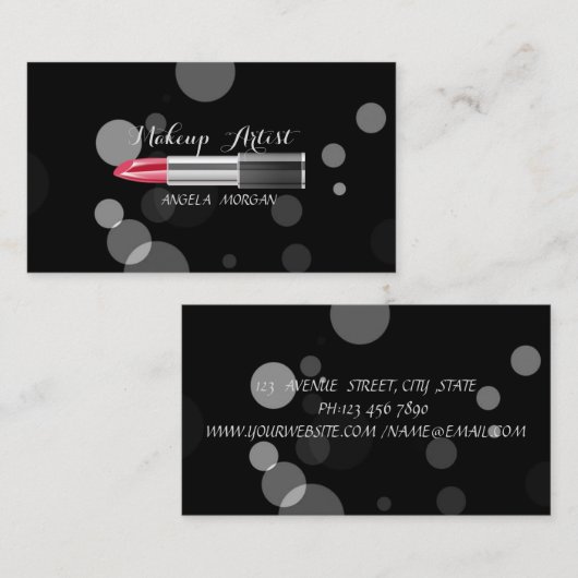 Modern stijlvolle professional - Makeup-lipstick Visitekaartje (Voorkant / Achterkant)