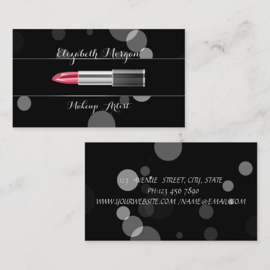 Modern stijlvolle professional - Makeup-lipstick Visitekaartje (Voorkant / Achterkant)