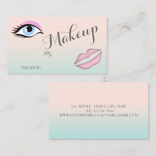 Modern stijlvolle professional, oog, lip visitekaartje (Voorkant / Achterkant)