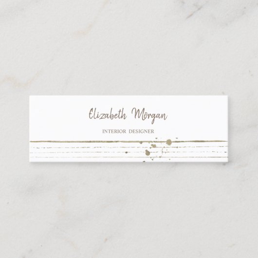 Modern stijlvolle professional, wit, strepes mini visitekaartje (Voorkant)