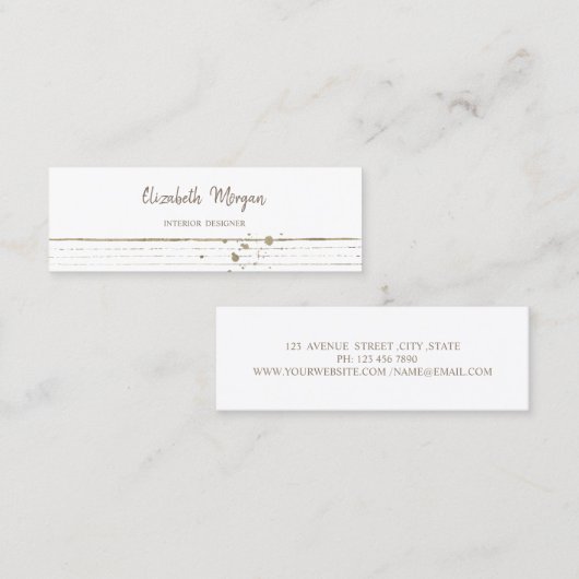 Modern stijlvolle professional, wit, strepes mini visitekaartje (Voorkant / Achterkant)