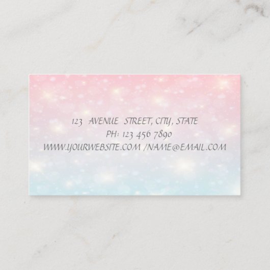 Modern Stijlvolle Professionele Zilverlijn, Bokeh Visitekaartje (Achterkant)