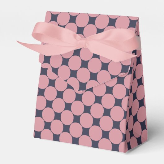 Modern Stijlvolle Roze Polka Dot Bedankdoosjes (Voorkant Zijde)