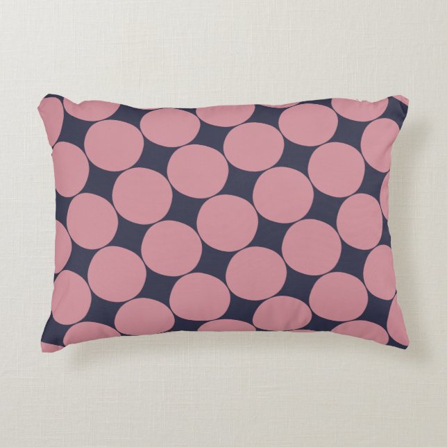 Modern Stijlvolle Roze Polka Dot Decoratief Kussen (Voorkant)
