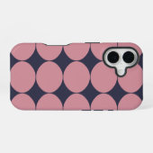 Modern Stijlvolle Roze Polka Dot iPhone 16 Hoesje (Achterkant horizontaal)