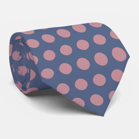 Modern Stijlvolle Roze Polka Dot Stropdas (Opgerold)