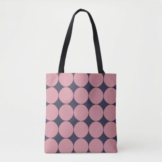 Modern Stijlvolle Roze Polka Dot Tote Bag (Voorkant)